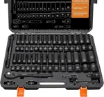 65-PIECE Impact Socket Wrench Set Metric & Sae, Shallow Deep Sizes. Fixed Price $166.99.