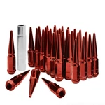 32 Pcs 9/16-18 112MM 4.4" Wheel Car Spike Lug Nuts Red Conical W/key. Fixed Price $125.46.