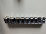 3/8" Drive Af 12 Point Sockets On Rail 9PC Set Draper. Fixed Price $11.98.