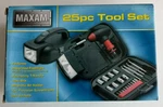 Maxam 25-PIECE Tool Set With Storage Case & Integrated Flashlight, New Box. Fixed Price $12.50.