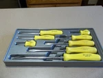 Snap-on 8 Old School Yellow Hard Grip Combo Screwdriver Set Free Ship!. Fixed Price $239.95.