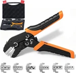 6-IN-1 Crimping Tool Kit, Wire With Quick-change Dies (40CR),.... Fixed Price $49.32.