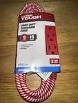 Hyper Tough 9 Ft Extension Cord Low Profile Braided 3 Indoor New Candy Cane. Fixed Price $11.00.