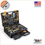 Ergonomic 412-PIECE Kit With Double-decker Toolbox Perfect For Homeowners. Fixed Price $110.24.