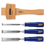 Irwin 4 Piece Woodworking Chisel With Mallet Set. Fixed Price $40.99.