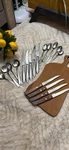 Set 20 Pieces Utensils Stanley Steel Wood Cutting Board Handles Hanging. Fixed Price $20.00.