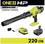 Ryobi 18V Brushless Cordless 220 Cfm Compact Blower W/4.0 Ah Battery+charger (a). Fixed Price $159.20.