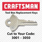 Craftsman Tool Box Replacement Key Cut Code 3001 - 3050. Fixed Price $6.99.