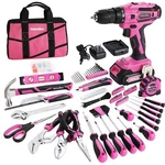 Home Tool Kit With Drill 238PIECES Pink Set 20V Cordless Lithiumion. Fixed Price $126.53.