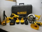 Dewalt 18-VOLT Cordless 4 Tool Combo Kit Drill, Saw, Recip Worklight Battery. Fixed Price $385.00.