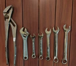 Lot Of 6 Hand Tools Pliers Adjustable + Sae Combination Wrenches Set. Fixed Price $24.99.