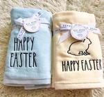 Brand Nwt Rae Dunn 2 Sets Of Happy Easter Bunny Embroidered Hand Towels. Fixed Price $35.50.