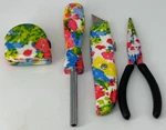 Tie-dye Set Of Tools 12FT Tape Measure, Utility Knife, Needle Nose Pliers,. Fixed Price $24.99.