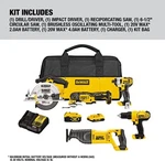 Dewalt DCK551D1M1 20V Cordless Tool Combo Kit. Fixed Price $619.00.