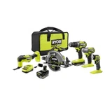 Ryobi Canada 18V Cordless 5-TOOL Kit With (1) 2.0 Ah And 4.0 Batteries. Fixed Price $791.53.