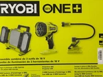 *new* Ryobi One+ 18V 3-TOOL Kit Led (panel, Spot, Clamp Light) PCL1308B. Fixed Price $149.00.