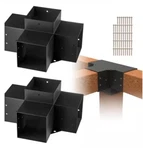 Vevor Pergola Bracket Kit 6 In. X 2-PIECE 4-WAY Heavy-duty Corner. Fixed Price $59.99.