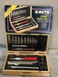 Vintage X-acto Basic Craft Tool Set No. 5076 Wood Chest Box Blades Knife. Fixed Price $39.99.