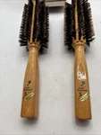 Lady Radiance Super Turbo Salon Hairbrush Set Of Two. Wooden Handles. Orig. Box. Fixed Price $10.16.