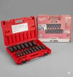 Milwaukee Shockwave 1/2" Drive Sae Point Impact 18 Socket Set 49-66-7093. Fixed Price $105.00.