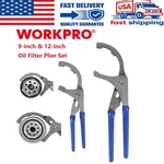 Workpro 2-PIECE 9" & 12" Adjustable Oil Filter Wrench Set Removal Pliers Tools. Fixed Price $17.99.