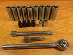 Vintage Great Neck 16-PC 3/8" Drive Ratchet/socket Set, Sae/mm, 6-POINT. Fixed Price $16.00.