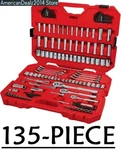 Craftsman 135 -piece Standard (sae) & Metric Polished Chrome Mechanics Tool Set. Fixed Price $174.14.