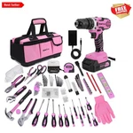 Women 267-PIECE Pink Tool Set With 21V Drill & Storage Bag Ideal Gift Choice. Fixed Price $192.95.