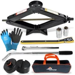 Car Jack Kit With Tesla Pad & Universal Rubber 3 Ton (6,600 Lbs) Scisso.... Fixed Price $109.68.