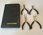 Vtg Sears Craftsman 4PC Profess Precision Mini Plier Set With Case Gently Used!. Fixed Price $34.95.