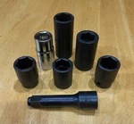Mac Tools Snap-on Craftsman 3/4" 13/16" 17MM 19MM Wheel Socket Lot. Fixed Price $40.00.