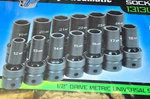 Grey Pneumatic 1313UMD 1/2" Dr. Pc. Deep Length Metric Univ. Set 12-24MM. Fixed Price $279.99.