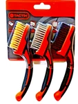 Tactix 315003 3PC Mini Brush Set- Brass Steel Nylon-padded Urgonomic Handles New. Fixed Price $13.94.