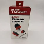 Hyper Tough 4-PIECE Scrub Brush Cleaning Set. Fixed Price $10.00.