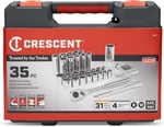 Crescent CTK35 35-PC. Sae/metric Mechanics Socket Wrench Tool Set 6 & 12 Point. Fixed Price $39.49.