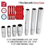 7PC 3/8" Drive Spark Plug Socket Set W/ Case Mechanic Tool Car Truck Garage Shop. Fixed Price $90.63.