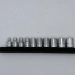 Husky Socket Set 1/4 Drive Silver 10PC Metric 4MM-13MM 6-POINT Shallow Rail. Fixed Price $18.99.
