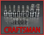 Craftsman Hand Tools 13PC 1/4 3/8 1/2 Torx Star Bit Ratchet Wrench Socket Set. Fixed Price $33.45.