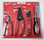 Milwaukee 4PC Electrician's Hand Tool Set Wire Stripper Cutter Screwdriver Knife. Fixed Price $29.88.