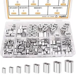 Mankk 320 Pcs Aluminum Crimping Loop Sleeve 8 Sizes (3/64'' 1/16'' 5/64'' 3/3.... Fixed Price $19.86.