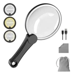 10X 20X 45X Large Magnifying Glass With Light, 5.2" Dimmable Handheld Magnifi.... Fixed Price $24.68.