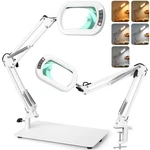 Veemagni 10X Led Magnifying Glass With Light, Stand/clamp, 5 Color Modes. Fixed Price $72.33.