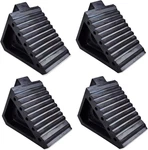 Solid Heavy Duty Rubber Wheel Chocks 4 Packs, Premium Stopper For Car, Tra. Fixed Price $49.92.
