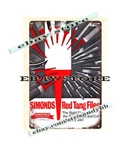 Wall Decor Accent 1972 Simonds Red Tang Files Tools Machinery Metal Tin Sign. Fixed Price $19.58.