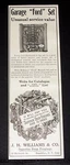 1914 Old Magazine Print Ad, Jh Williams, Garage "ford" Tool Set, Service Value!. Fixed Price $12.99.
