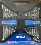 Kobalt #52290 28-PIECE Combination Wrench Set Sae Metric Chrome Vanadium. Fixed Price $39.95.