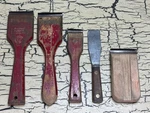 5 Vintage Paint Putty Scraper Knife Tool Mixed Lot Usa Wood Handles. Fixed Price $16.99.