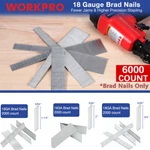 Workpro 6000 Counts 18 Ga Brad Nails 2'' 1-1/4'' 3/4'' Straight Finish. Fixed Price $27.99.