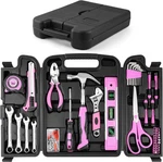 125 Pcs Pink Household Set, Ladies Basic Diy Toolkit. Fixed Price $42.29.