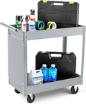 2 Tier Rolling Tool Cart 330LBS Wheels Storage For Mechanic Garage Workshop. Fixed Price $62.42.